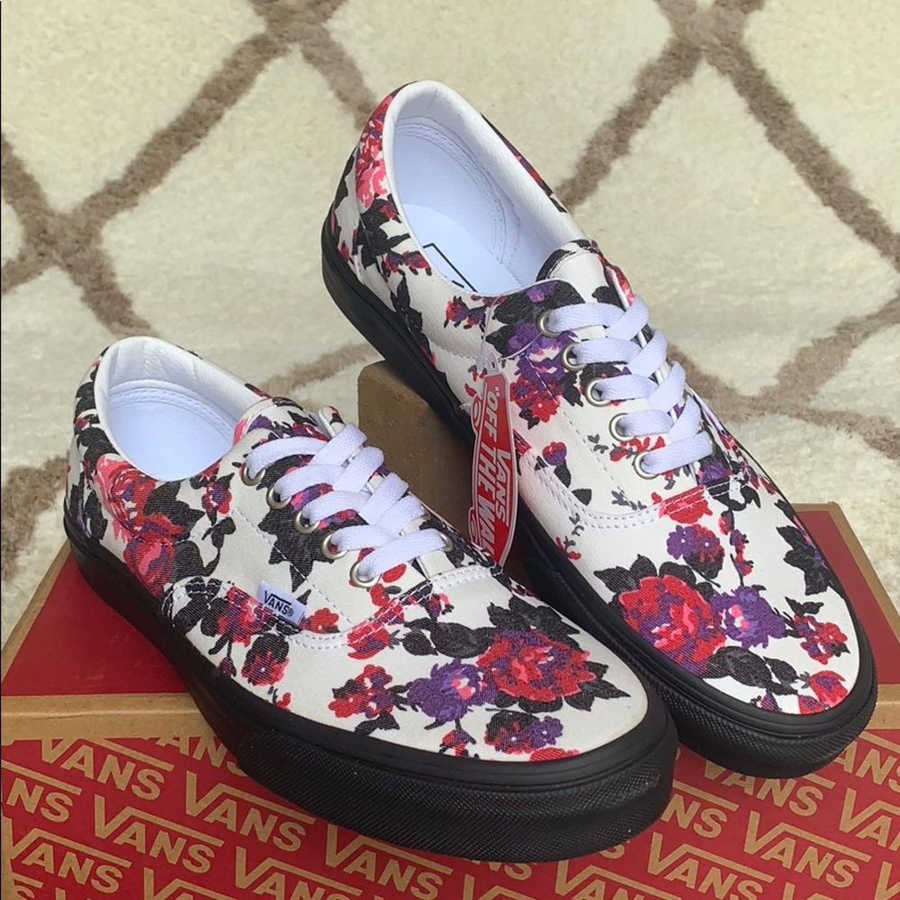 VANS ERA FLORALS WHITE/BLACK MEN’S - Picture 4 of 16